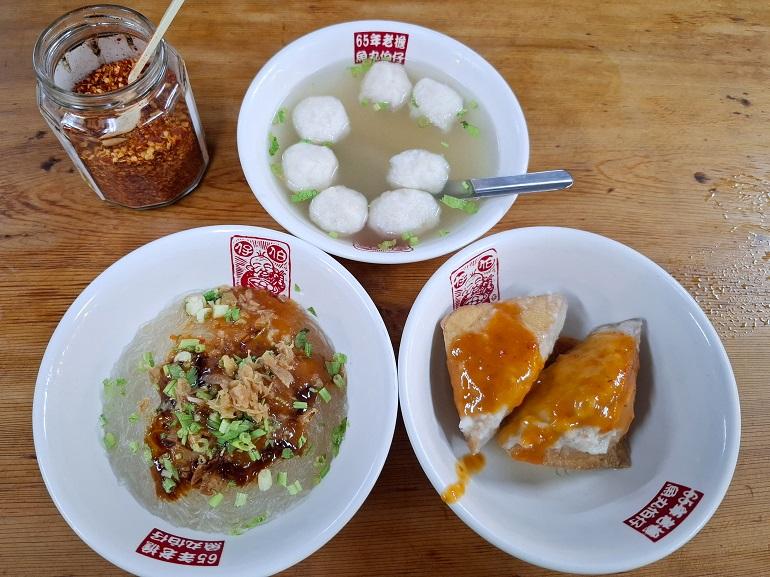魚丸伯仔の魚丸湯、豆干包、乾冬粉 瑞芳